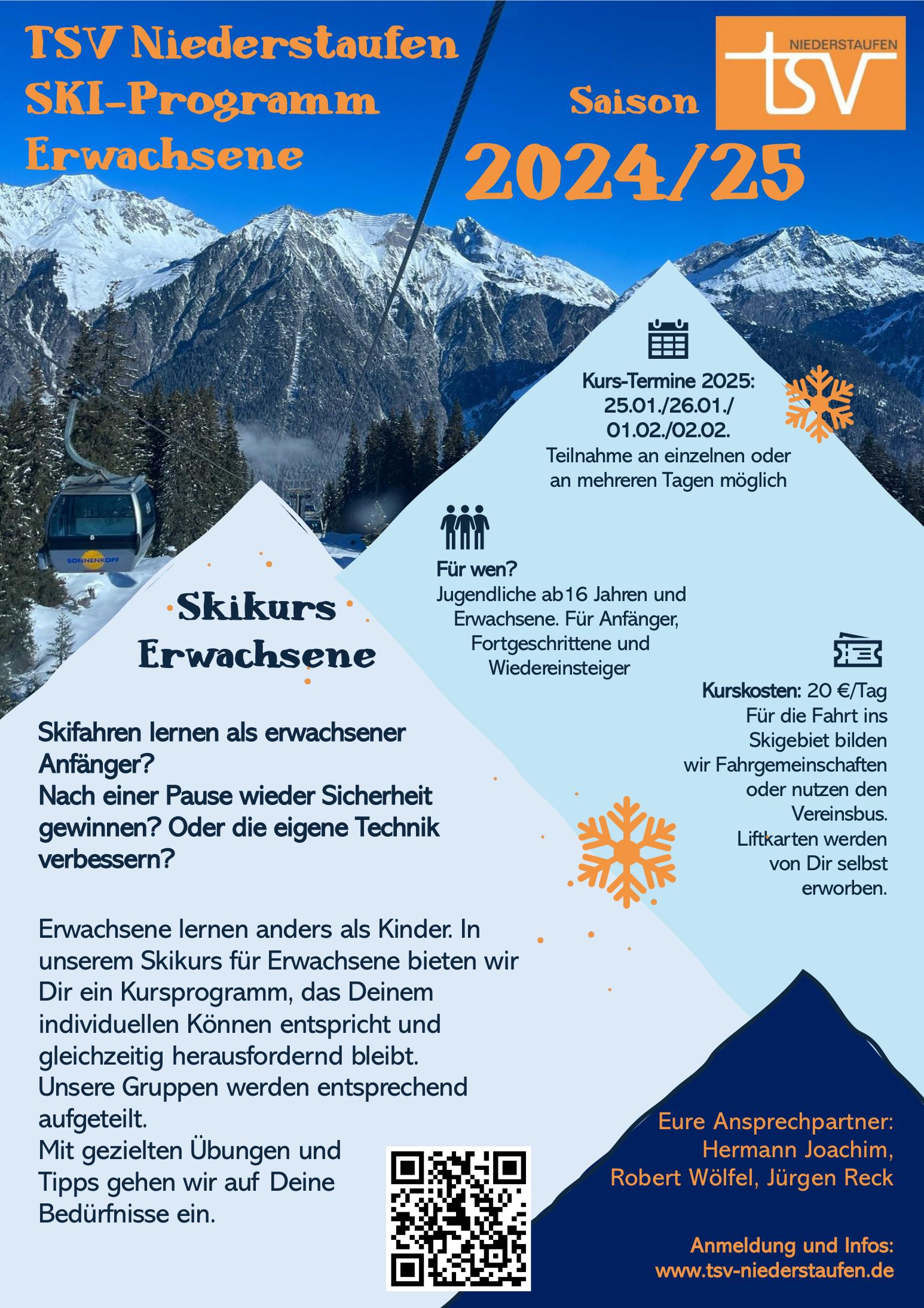 Flyer Skikurs Erwachsene 2024